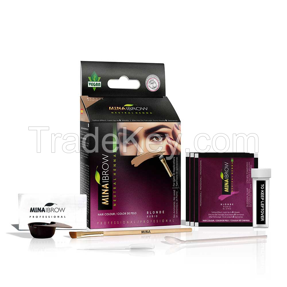 Regular Tint Kit Eyebrow Blonde Color Henna Custom Logo Private Label Henna Dye Semi Permanent Coloring Kit Good Price