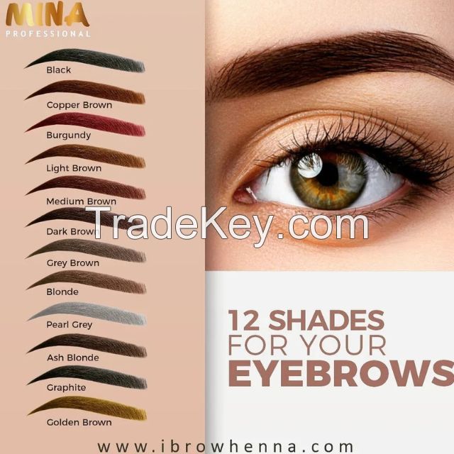 Professional High Quality Henna Powder Natural Henna Based Brow Tints - 12 Shades Available Semi Permanent, Long Lasting Henna Tint Dye 3gm Henna Kit 