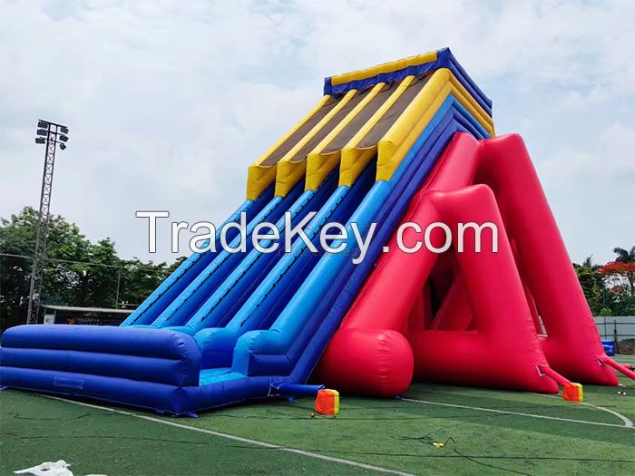 18m high outdoor giant adults inflatable hippo water slides with pool