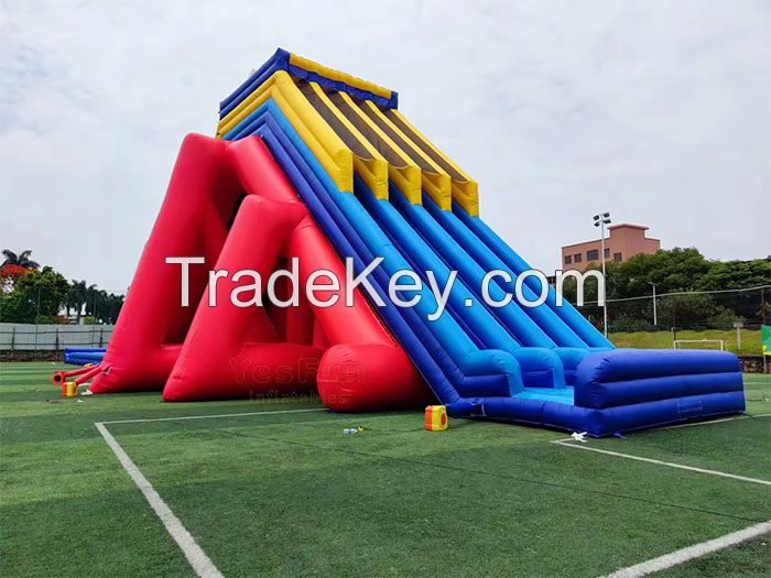 18m high outdoor giant adults inflatable hippo water slides with pool