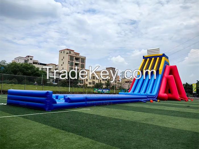 18m high outdoor giant adults inflatable hippo water slides with pool