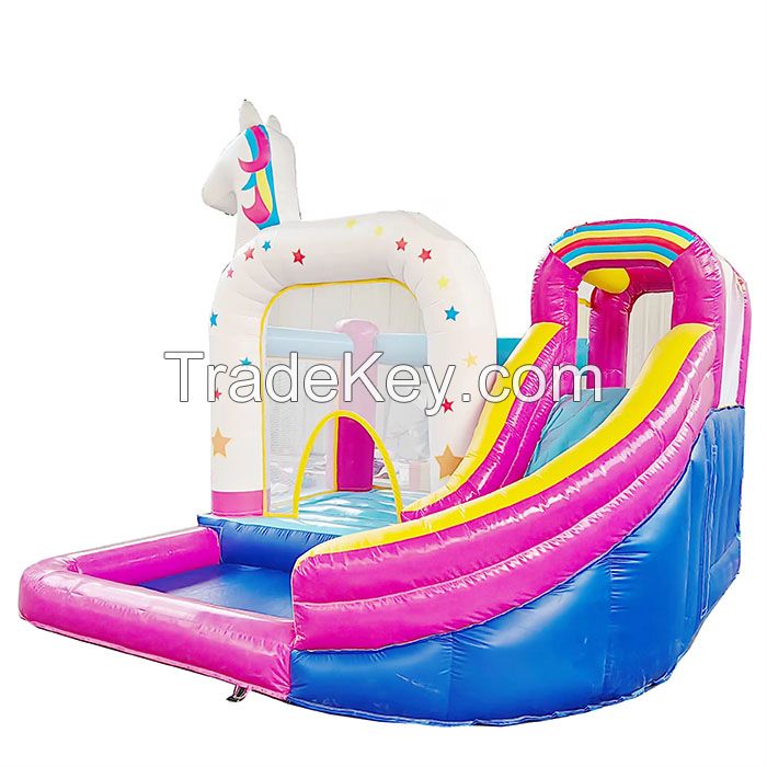 The commercial grade small kids uncorn inflatable bouncers with ball pit 