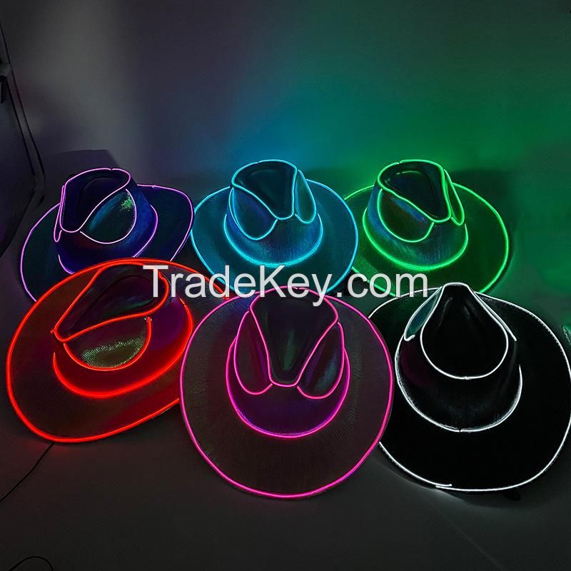 LED Holographic Cowboy Party Hat