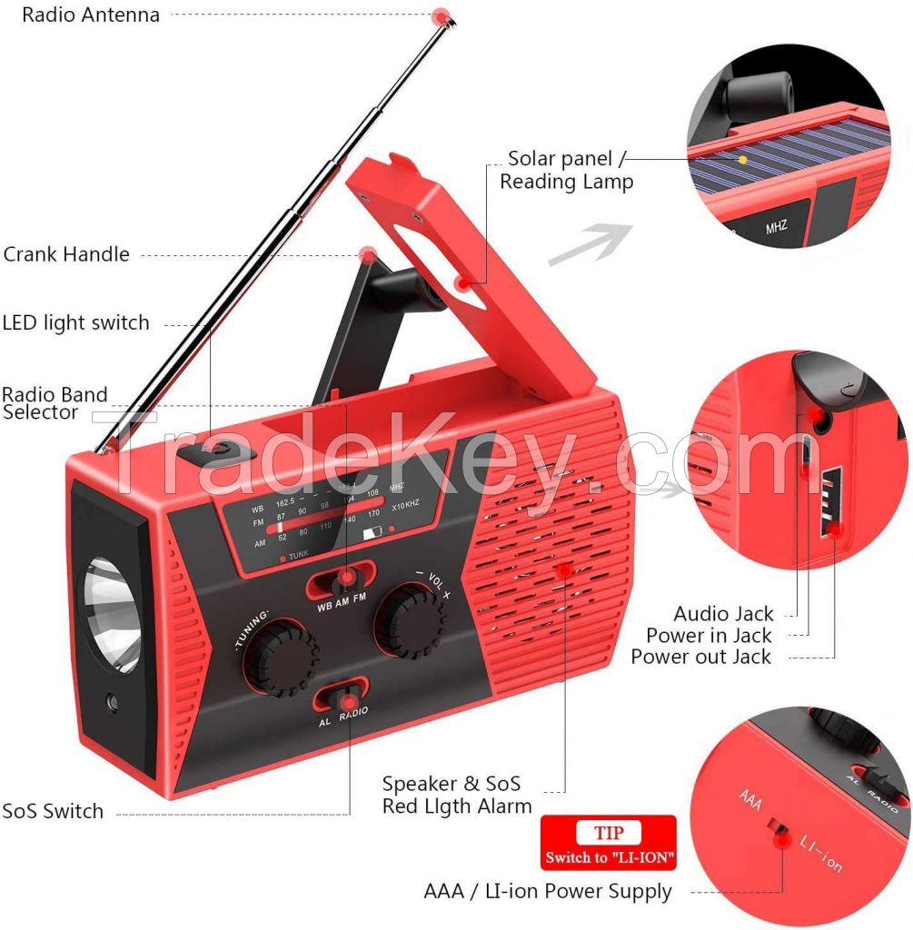 Emergency Solar Hand Crank Portable Radio