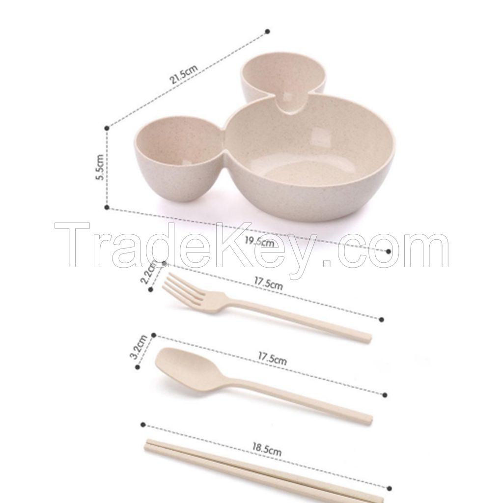 Big Ears Wheat Straw Tableware Set