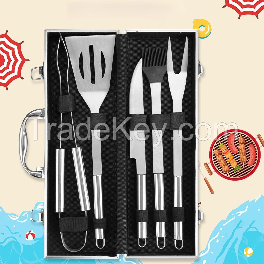 6 Pcs Barbecue Tools Set With Aluminum Box