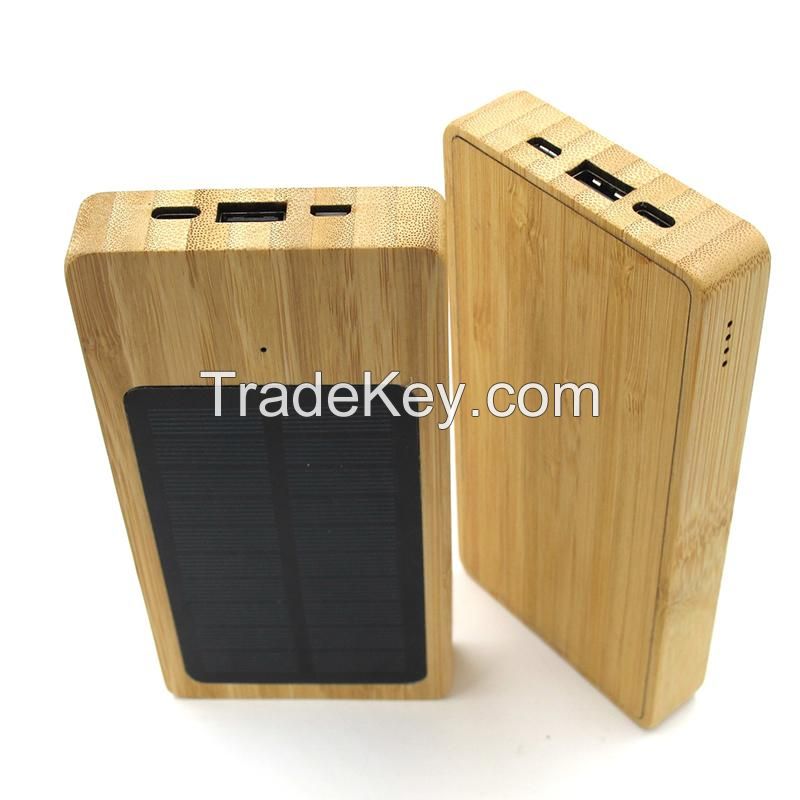 Portable Bamboo Solar Power Bank