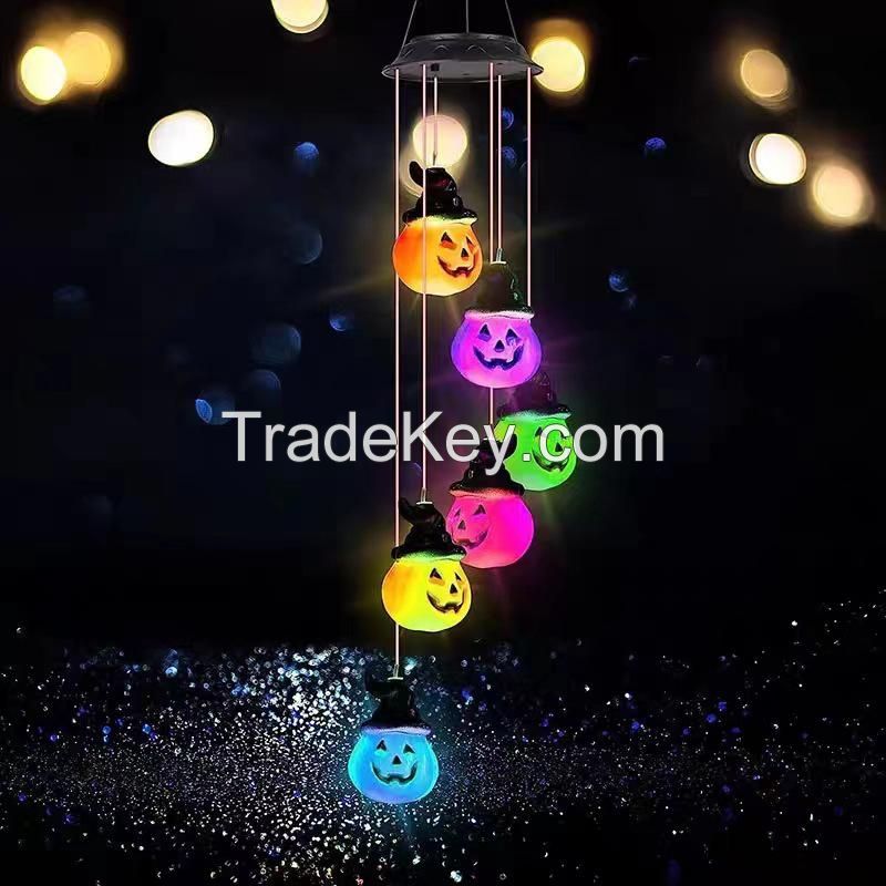 LED Solar Halloween Wind Chime Light