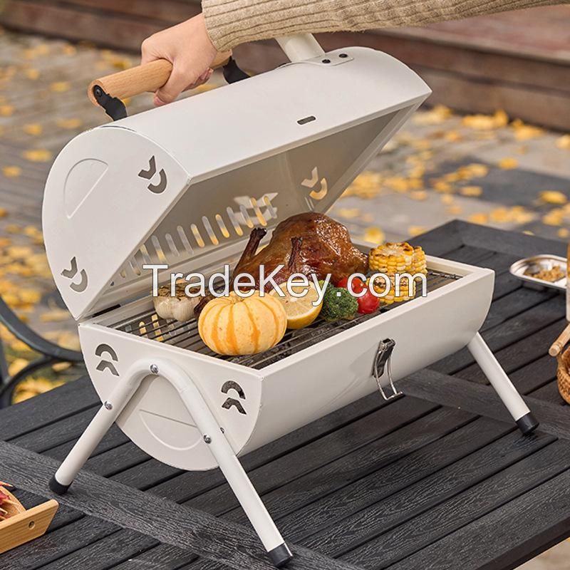 Portable Drum Barbecue Charcoal Grill