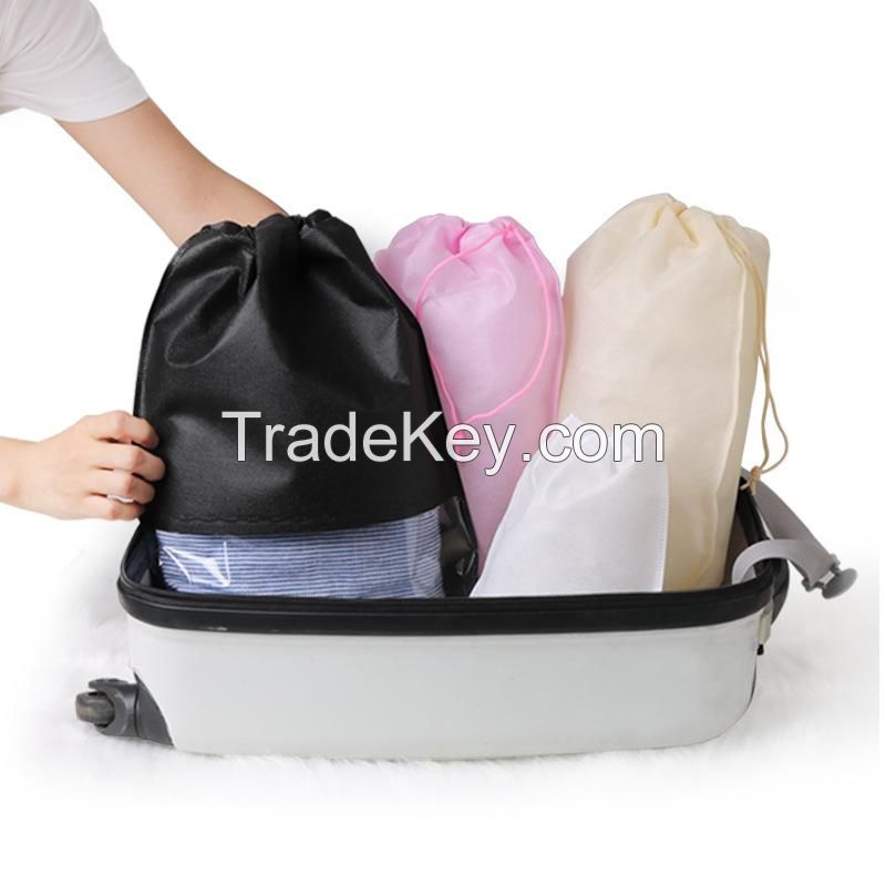 Custom Portable Clear Window Drawstring Shoe Bag