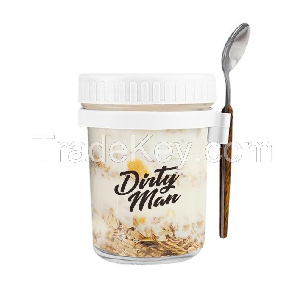 350ml Overnight Oatmeal Jar With Lid And Spoon