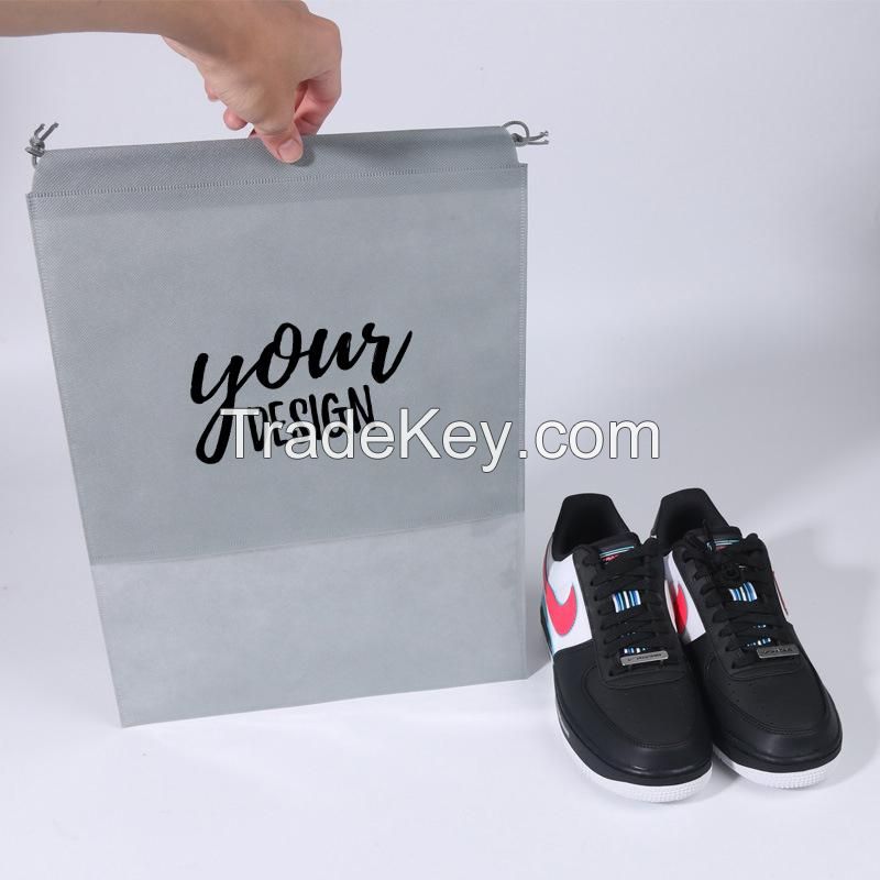 Custom Portable Clear Window Drawstring Shoe Bag