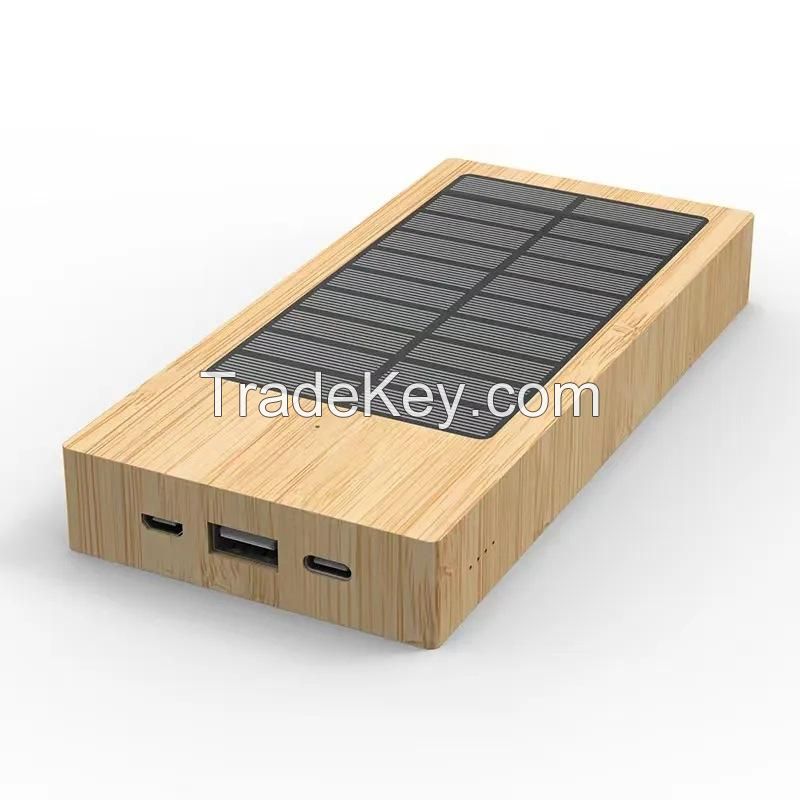 Portable Bamboo Solar Power Bank