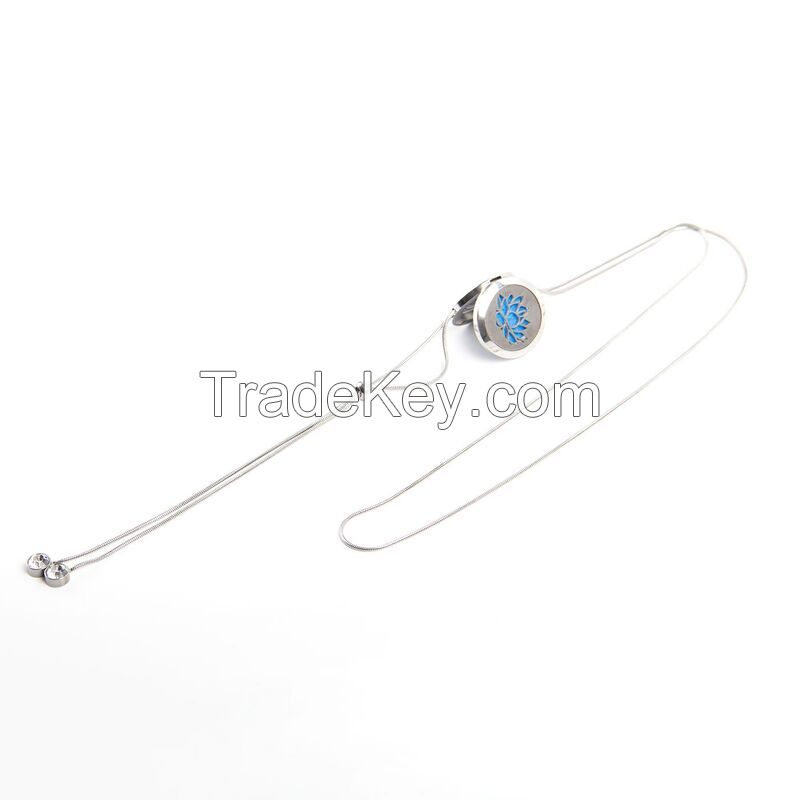 Stainless Steel Hollow Aromatherapy Pendant Necklace