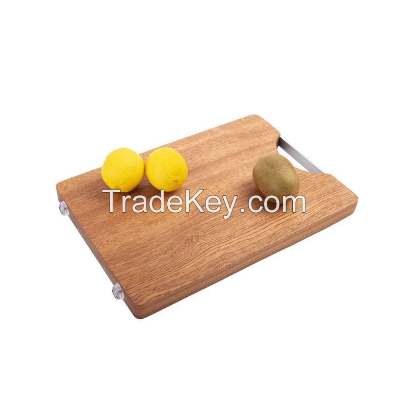 Wooden Cutting Board With Stainless Steel Handle