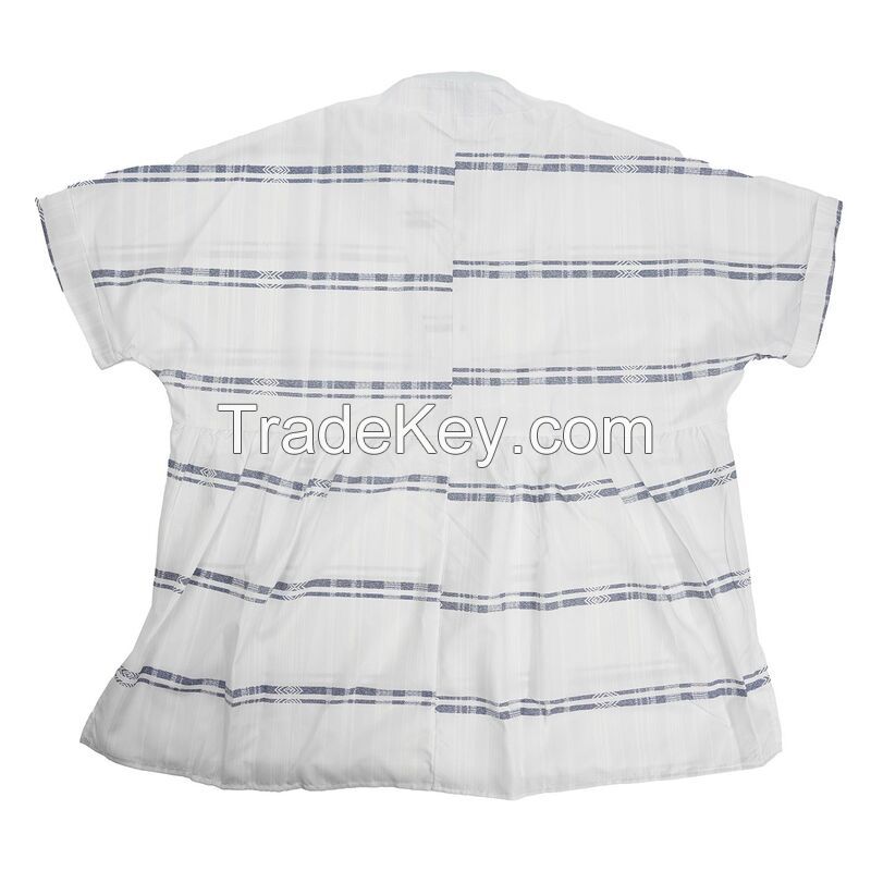Women Short Sleeve V Neck Pullover Loose Shirt