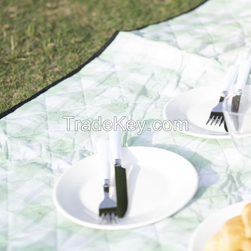 Machine Washable Picnic Blanket With Leather Strap