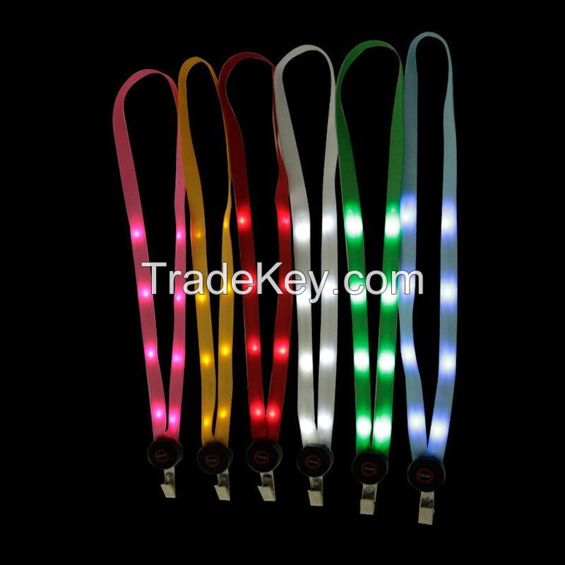Print LED Light Up Lanyard With Badge Clip