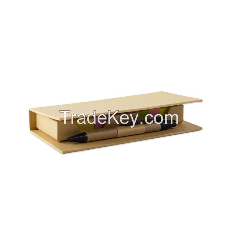 Sticky Note Kraft Paper Box With Ruler And Pen