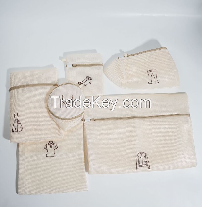6 Pcs Double Layer Mesh Laundry Bag Set