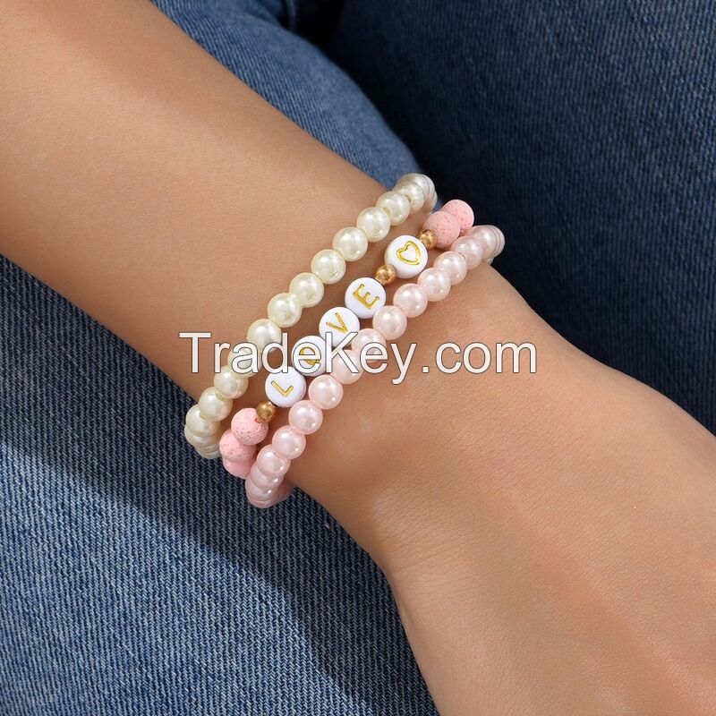 3Pcs Stretch Plastic Bracelet Set