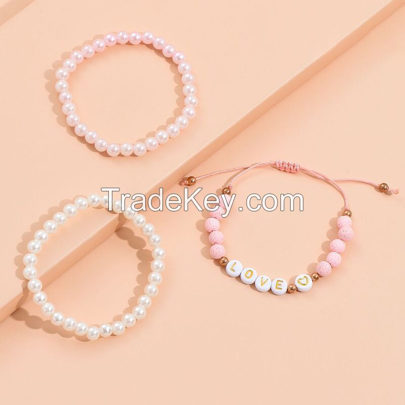 3Pcs Stretch Plastic Bracelet Set
