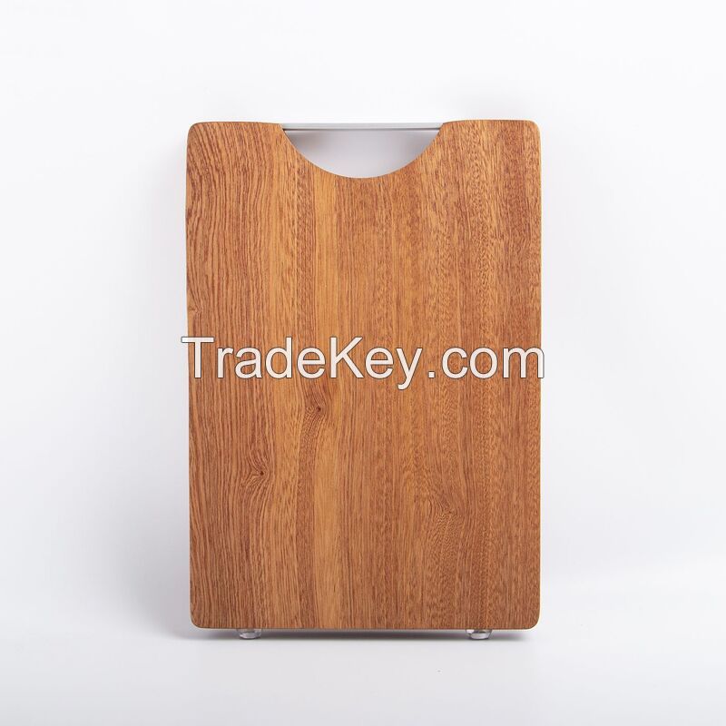 Wooden Cutting Board With Stainless Steel Handle