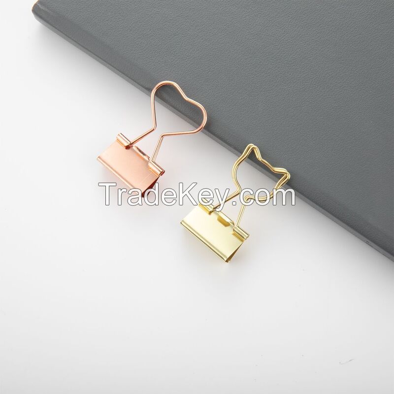 Customized Cute Gold Plated Metal Binder Clip