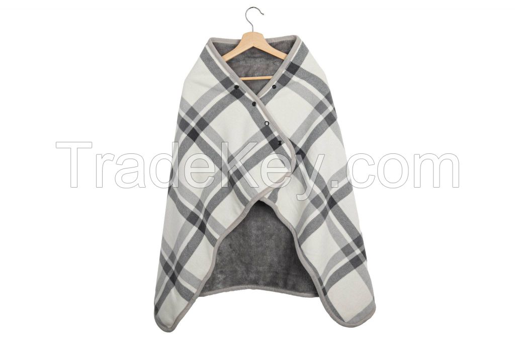 Wearable Flannel Blanket With Button
