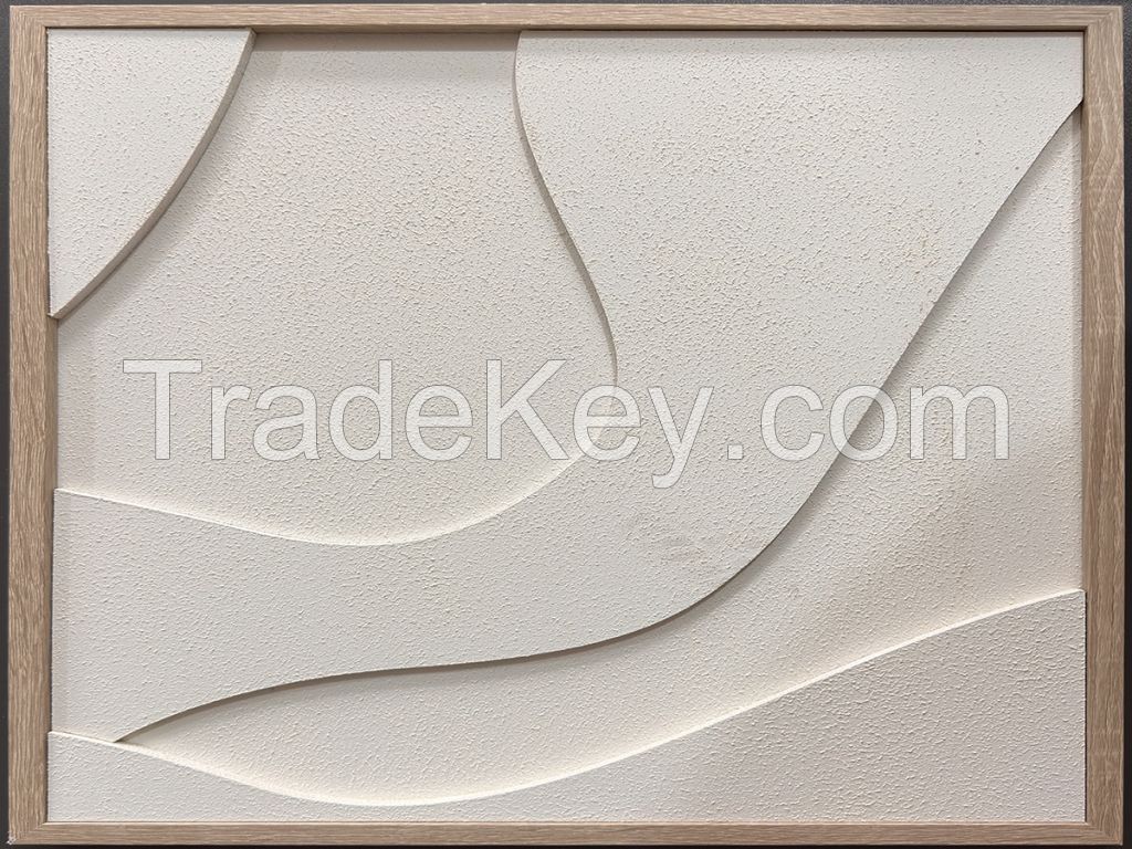 3D Abstract Wall Painting and Wall Art Carved Geometric Modern Texture Hand Painting Home Decor Luxury