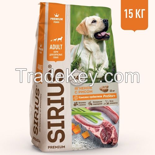 SIRIUS Lamb and Rice dry complete food for adult dogs