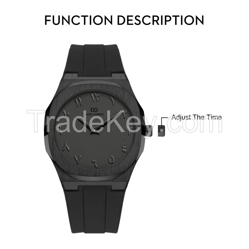 Men's Watch Quartz Analog Stainless Steel, 50M Waterproof Minimalist Thin Men Wrist watches, Easy Reader Big Face Mens Luxury Watch with Super Soft Comfortable Silicone Band