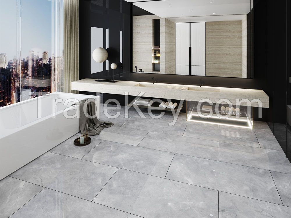 Marble Look Pulpi Grey 60x120cm Porcelain Ceramic Tiles For Floor and Wall Glossy Full Body