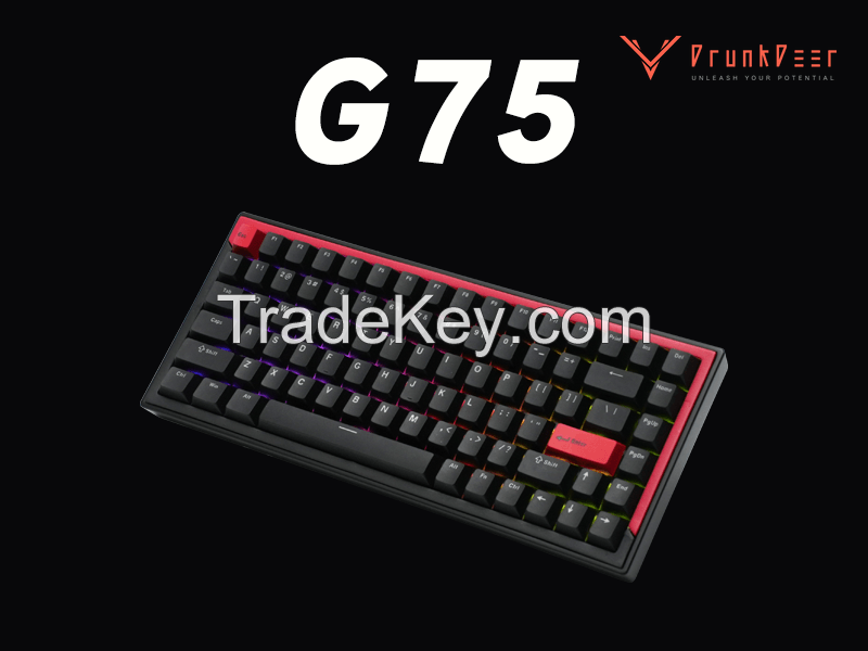 DrunkDeer G75 Rapid Trigger Mechanical Keyboard, TKL Gaming Keyboards, Magnetic Switch Keyboard, 75% Layout - 84 Keys, RGB