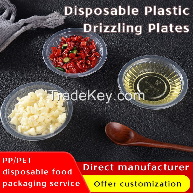 Disposable Plastic Drizzling Plates PP/PET  disposable food disk