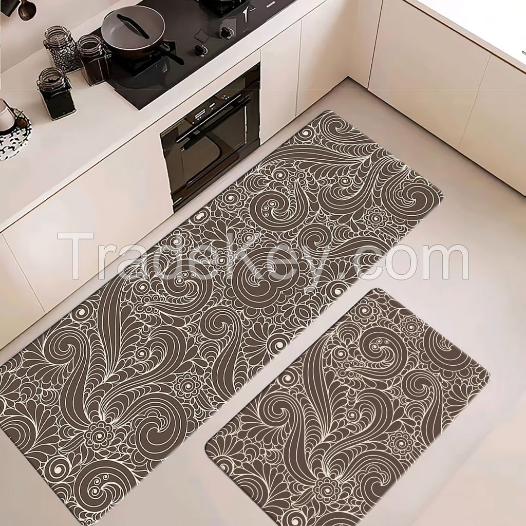 Factory direct sell 2 pcs  Pu non-slip customized   kitchen mats