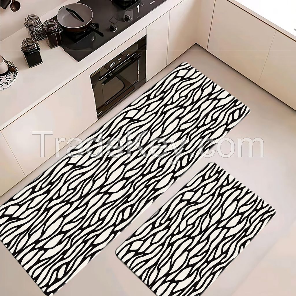 Factory direct sell 2 pcs  Pu non-slip customized   kitchen mats