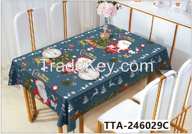 Christmas Decoration Waterproof Thick  Decorative Home Kitchen Tablecloth 