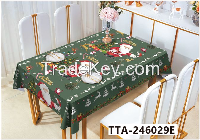 Christmas Decoration Waterproof Thick  Decorative Home Kitchen Tablecloth 