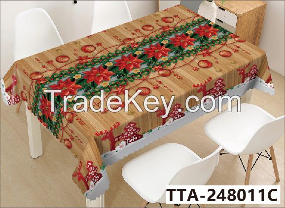 Vinyl Christmas snowman  beautiful waterpoof oil proof Table Cloth christmas table cloth 