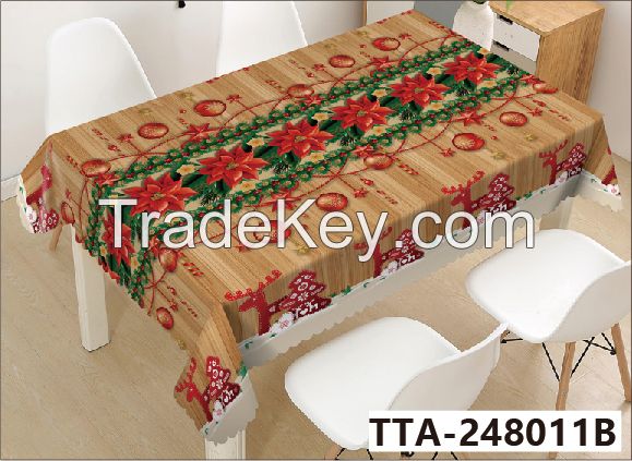 Vinyl Christmas snowman  beautiful waterpoof oil proof Table Cloth christmas table cloth 