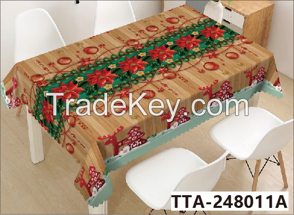 Vinyl Christmas snowman  beautiful waterpoof oil proof Table Cloth christmas table cloth 
