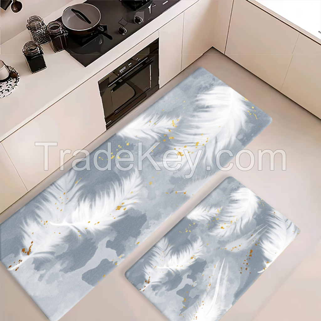 Faux pu Foam Kitchen Floor Foam Mats 2pcs 45*75 and 45*120  anti-fatigue mat