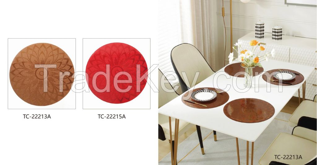 Vinyl Placemat Waterproof Pu Leather Heat Resistant Dining Table placemat Decor Fall Kitchen Table Mats Indoor Outdoor