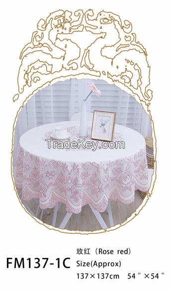 100% Vinyl Dust-Proof Wrinkle Resistant Table Cover for Kitchen Dining 