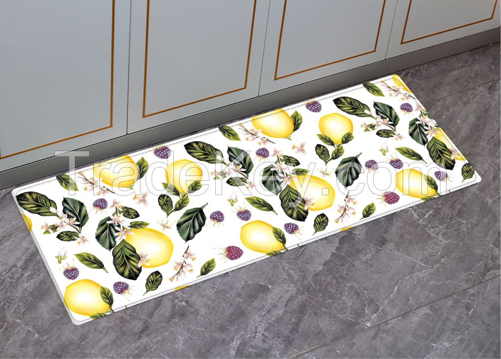 spring rugs  PU Leather kitchen 45*75 45*120 kitchen mats anti-fatigue rugs 