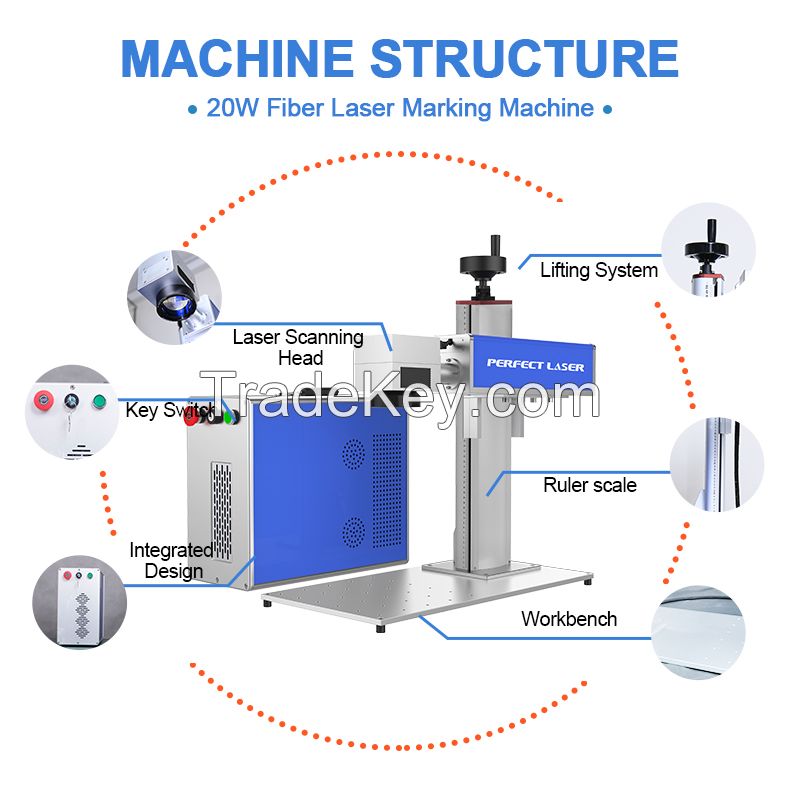20w 30w 50w 100 Watts Stainless Steel Metal Parts RAYCUS MAX JPT IPG Fiber Laser Marker Etching Engraving Marking Machines Price