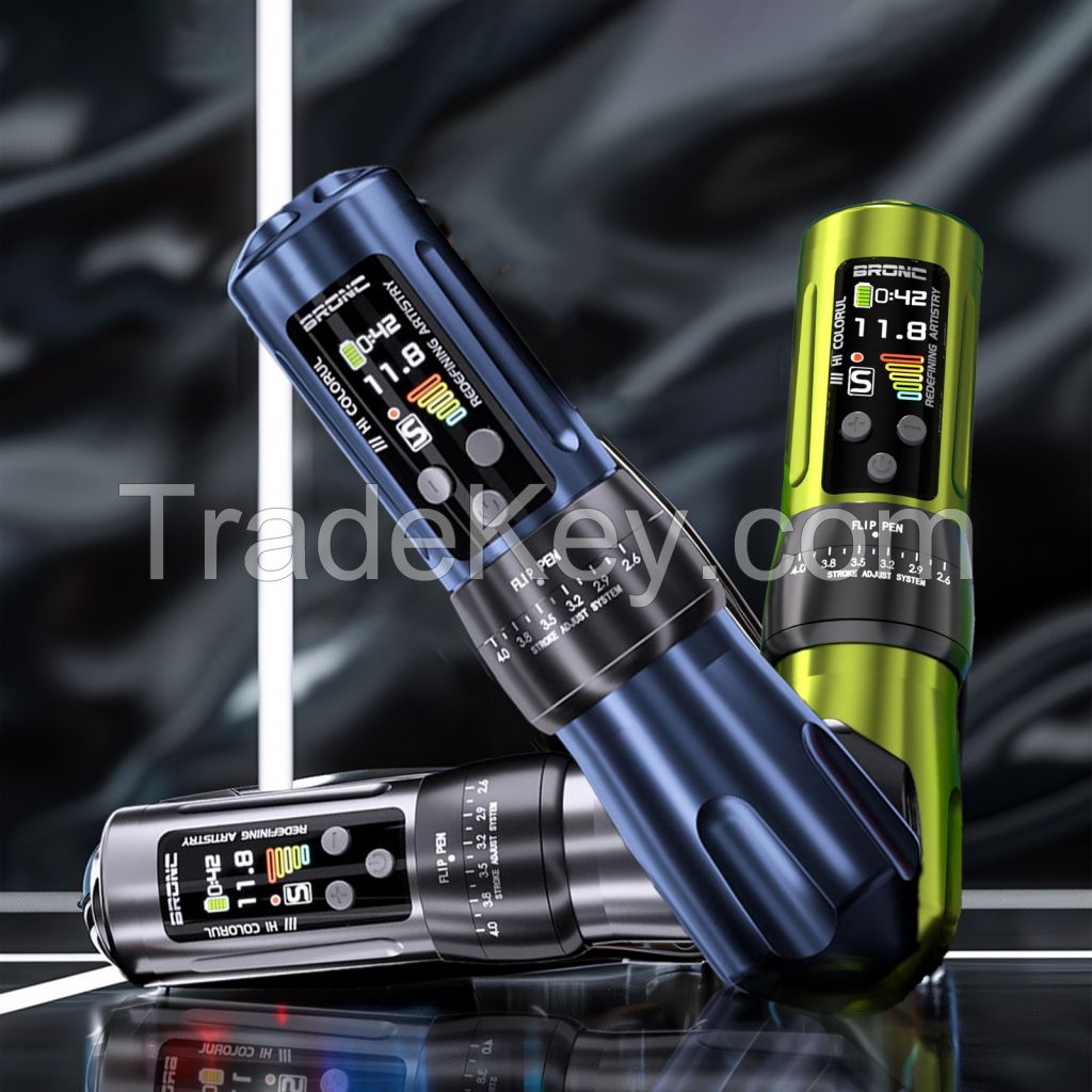 BRONC X2 Adjustable Wireless Pen Wireless Tattoo Machine Multi-function Tattoo Gun 2000mAh Battery