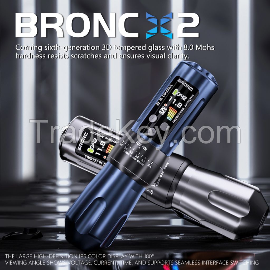 BRONC X2 Adjustable Wireless Pen Wireless Tattoo Machine Multi-function Tattoo Gun 2000mAh Battery