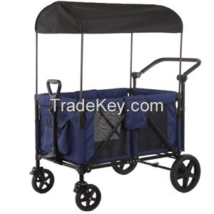 Twins baby stroller 4-seat wagon stroller for toddlers kids camping cart